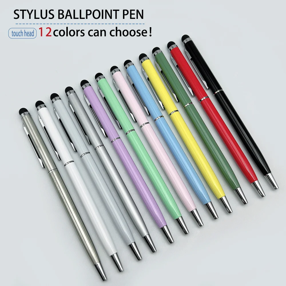 Seapen Factory High Quality Metal Slim Twist Ballpoint Pen With Stylus Touch Pen Laser Engraving Logo