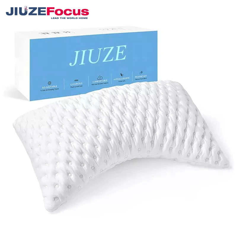 Bed Pillow Gel shredded Memory Foam Adjustable Pillows Washable Cover gel cooling nursing pillow