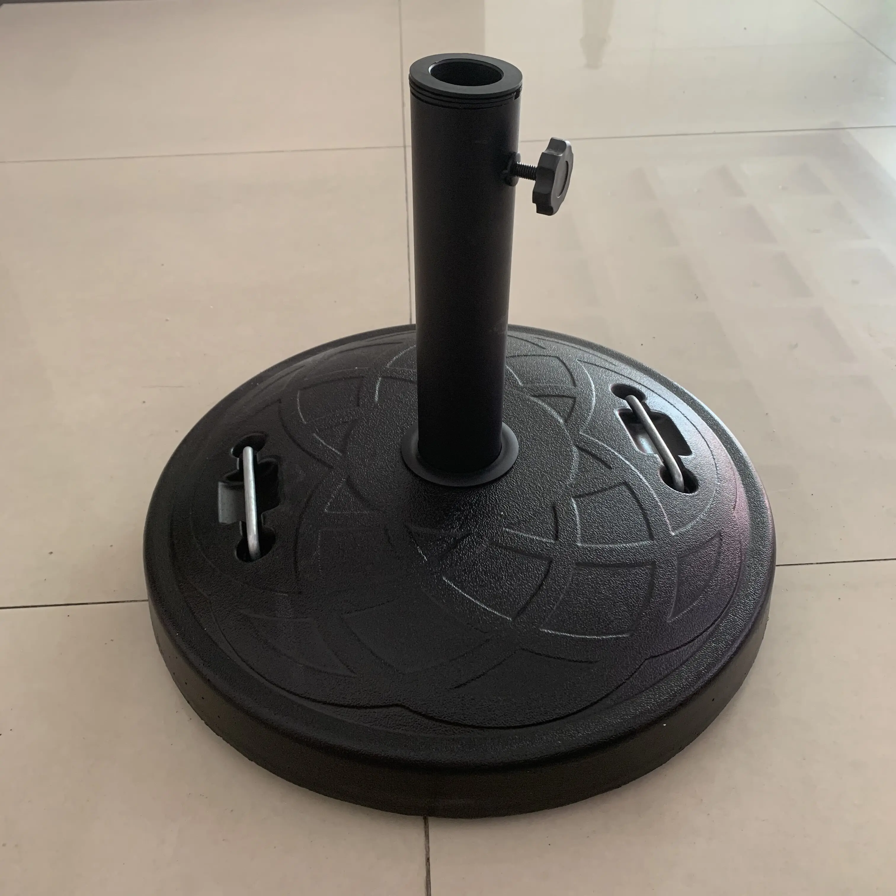 Luxury Cantilever Umbrella with Manual Control Fiberglass Frame Garden Sun Umbrellas Bases UV Printed Plastic Base for Adults