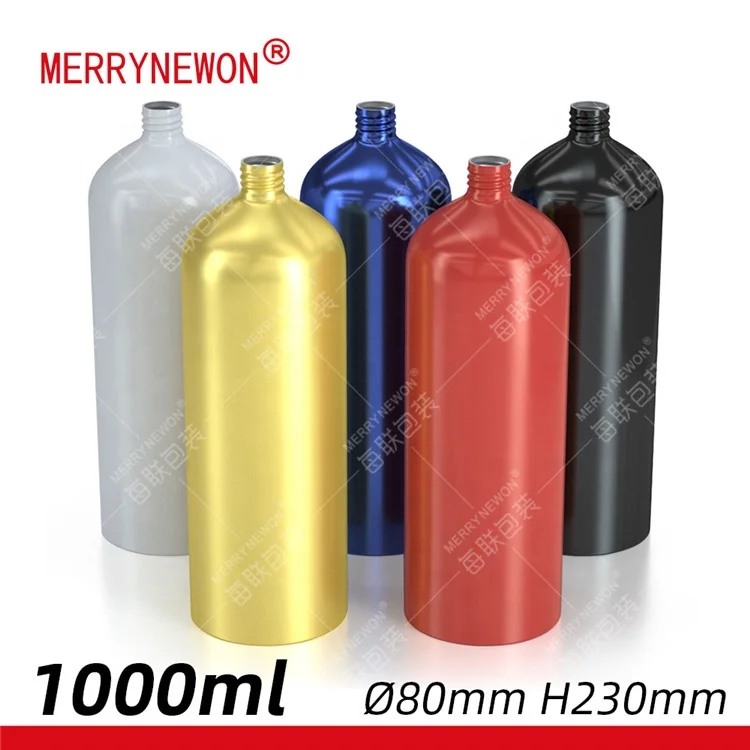 Пользовательский Белый Золотой Черный Синий алюминиевый упаковочный топливный контейнер 1000 мл 1 литровый распылитель алюминиевые бутылки