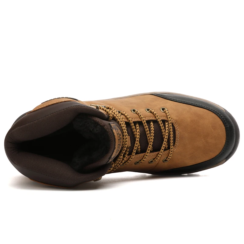 
Amazon Big Size 40-47 Outdoor Shoes Hiking Boots Warm Fur Cat Shoe for Men Women Shoes High Cut Microfiber Leather Waterproof 