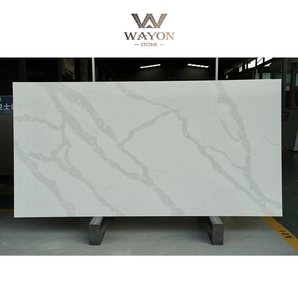 Wayon YUNFU Factory excellent value for money Polished Calacatta Quartz Stone Big Slabs