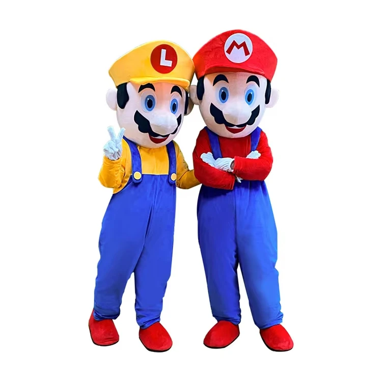 Hot Popular Super Mario Mascot Costume Cartoon Character Mario Luigi Cosplay Costumes For Adults