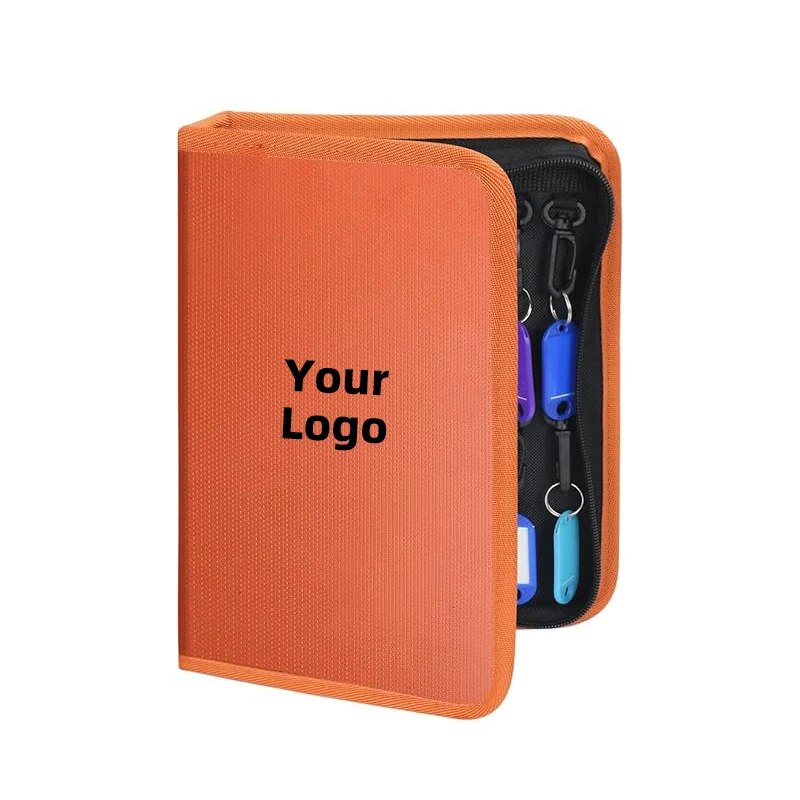 Hard Shell Custom Zip Bag High Quality Fireproof Waterproof Travel Key Bag Portable Organizer Zippered Key Carry Storage Case