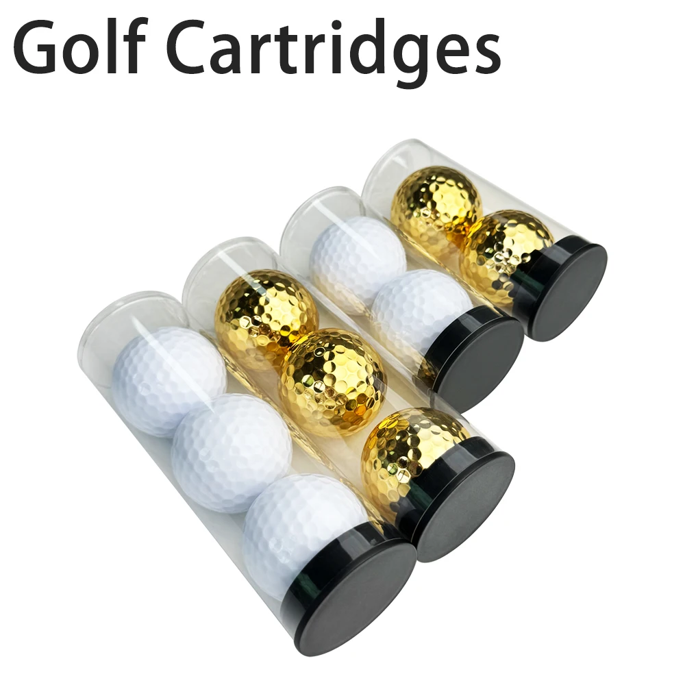 Exquisite PVC Drum Two Layer Golf Gold Electroplate Gift Balls Custom Sarin Synthetic Rubber Durable Golf Ball