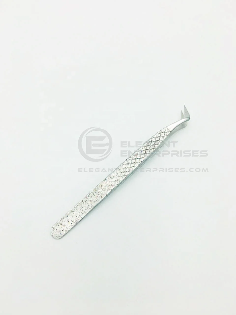 Glitter Russian Volume L Type Diamond Grip Eyelash Extension Tweezers