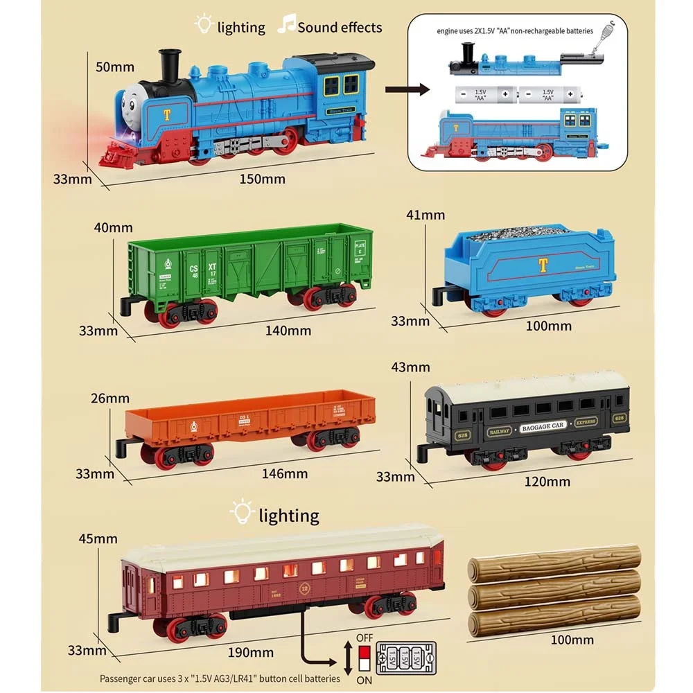 Train Assemble Educational Railway Classic Track Toy Retro Steam Model Sets Electric Train For Kids