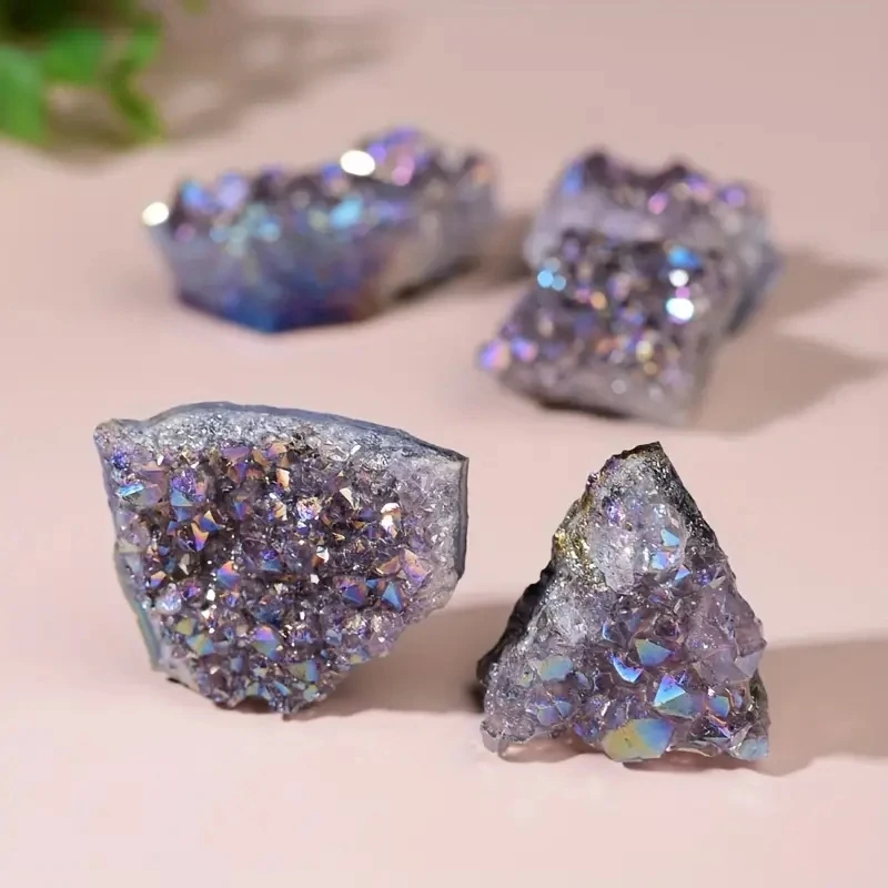 Натуральный популярный аура Аметист кластеры Geode целебный полудрагоценный камень кристаллы кварцевые камни для украшения подарка на день рождения