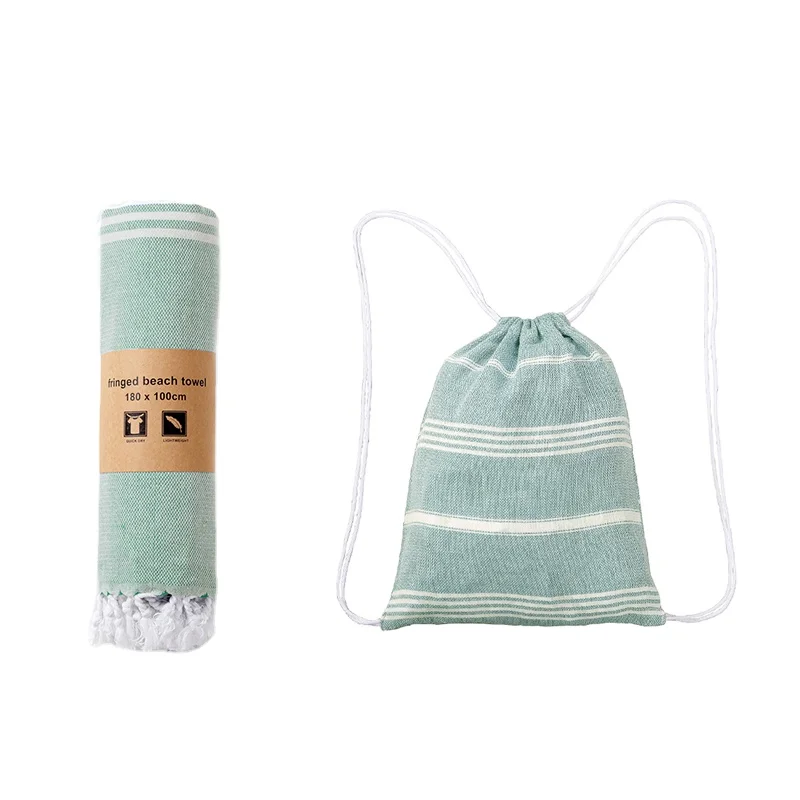 2024 Лидер продаж популярное мягкое роскошное персонализированное турецкое пляжное полотенце большого размера с индивидуальным логотипом и сумкой