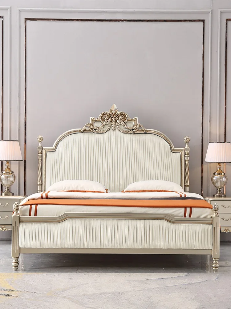 Factory custom wholesale Luxury Bedroom beds  King Size Leather Bed  Set Italian Modern Style High-end Fashion Furniture