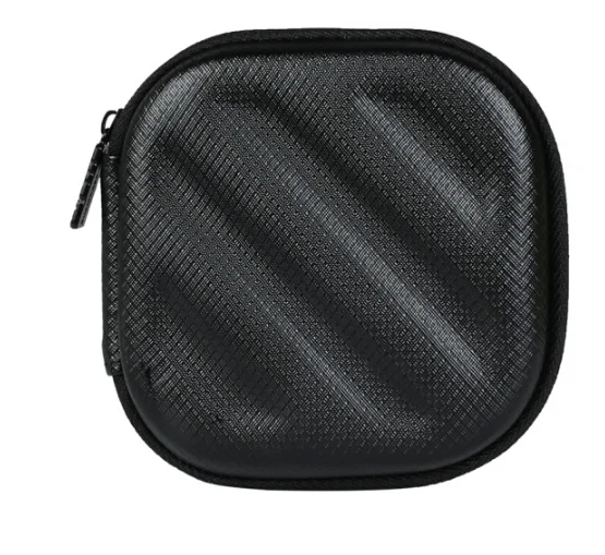 BUBM Small Cute Black EVA Hard Travel Carrying Earphone Zipper Case for USB Stick Earbuds Cable Cord Phone Adapter Charger