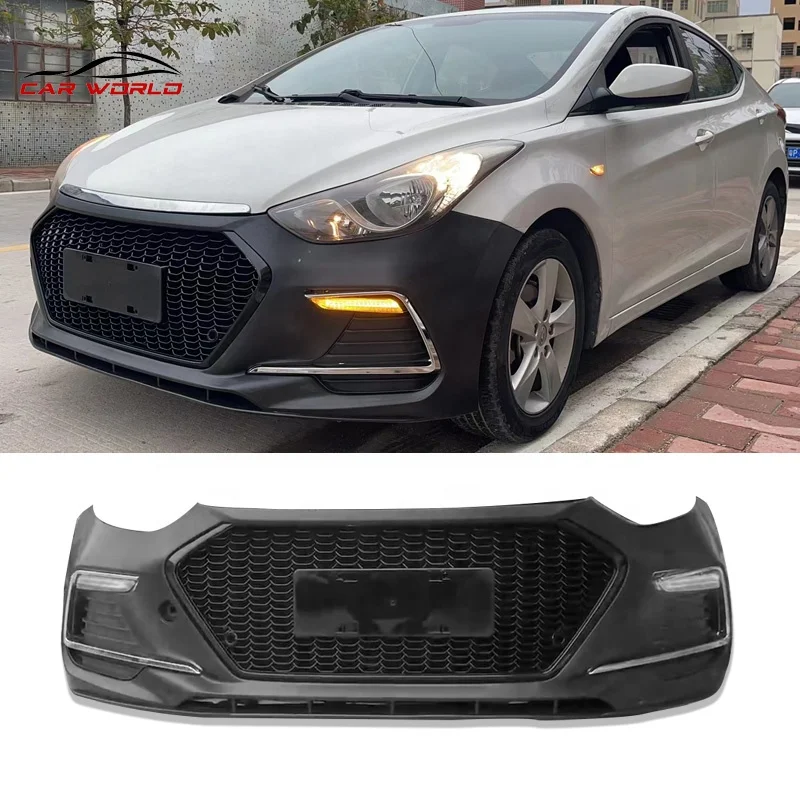 Комплект для лица автомобиля для Hyundai 2011 2015 Elantra, обновление до 2016, передний бампер, 2012 Elantra, комплект кузова автомобиля, инъекционный пластиковый материал