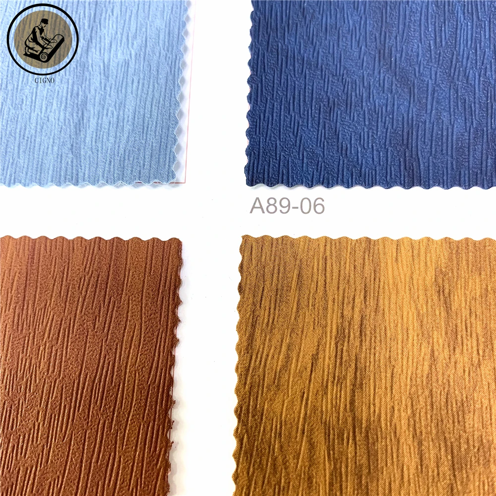 Eco Faux PU Leather Wood Grain Hot Stamp Color Change PU Leather Bag For Notebook Cover Phone Case