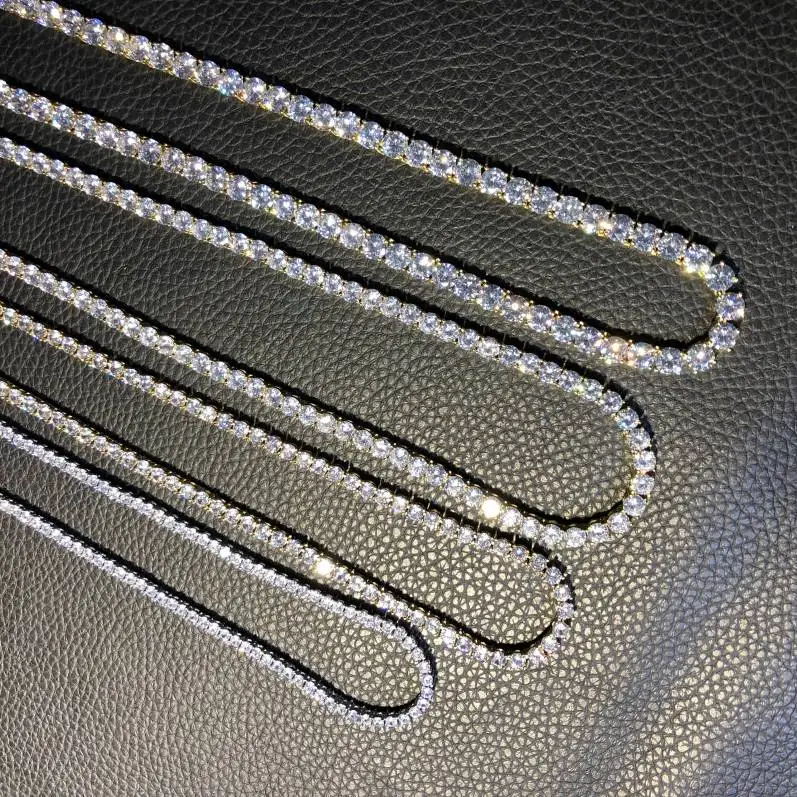 925 Pure Silver or Brass Factory Customized 3-6mm CZ Tennis Chain