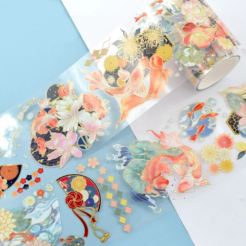 China factory custom holographic PET clear CMYK printing transparent washi tapes