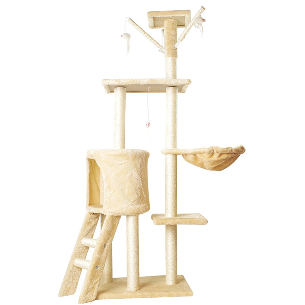 2024 New Pet Cat tree for large cats house scratcher tower flower wall scratch cando bed scratching post wooden