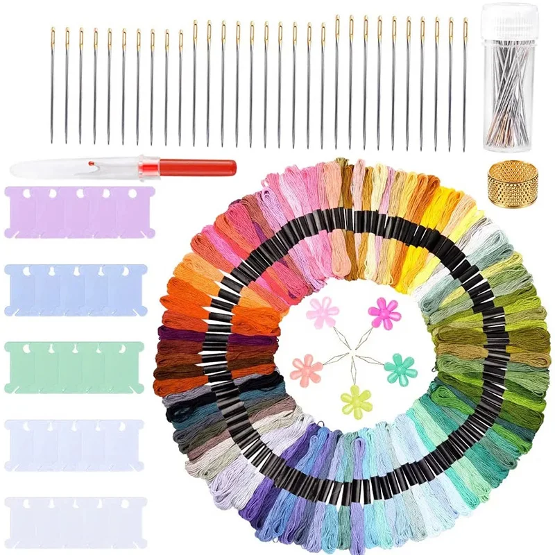 High Quality 162PCS Embroidery Kit With Embroidery Floss Cross Stitch Threads Stitching Needle Home DIY embroidery set