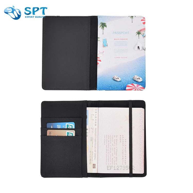 Lightweight Insert Portable Elastic Strap Pu Leather Passport Holder Sublimation Passport Cover Blanks