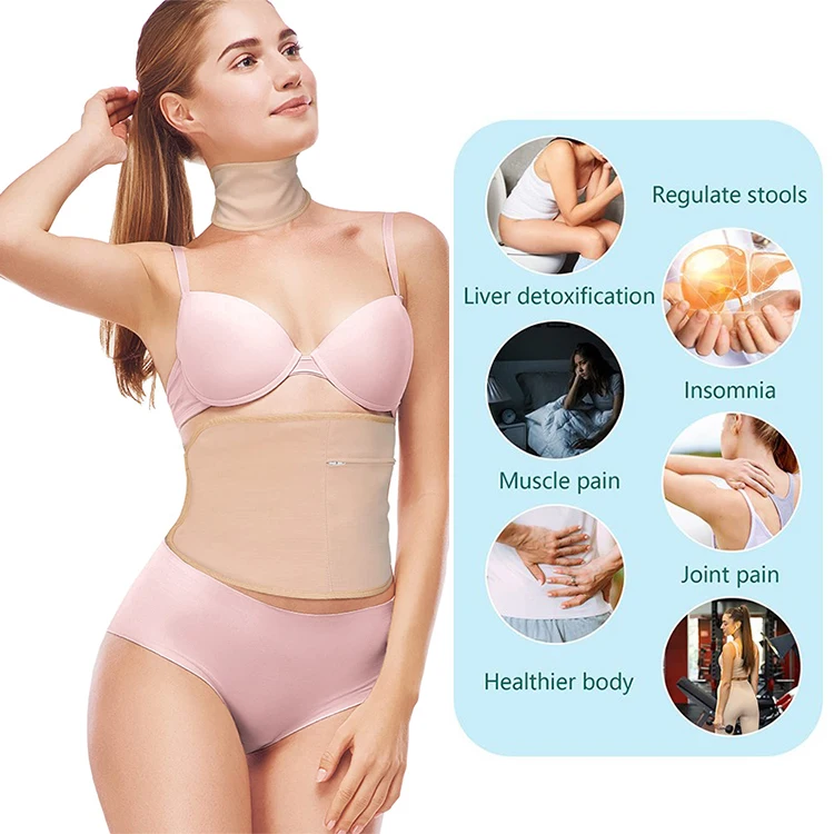 Custom Factory Reusable Adjustable Compression Liver Stomach Wrap Dye Free Organic Cotton Unbleached Castor Oil Wrap