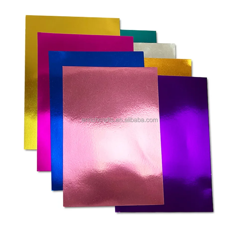 Hot best selling metallic paper holographic A4 cardstock mirror foil metallic cardboard paper
