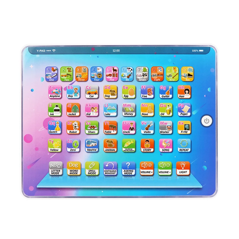 Kids Tablet, Interactive ABC 123s Music Electronic Educational Toddler Toys for Homeschool, Touch and Learn Spelling Words