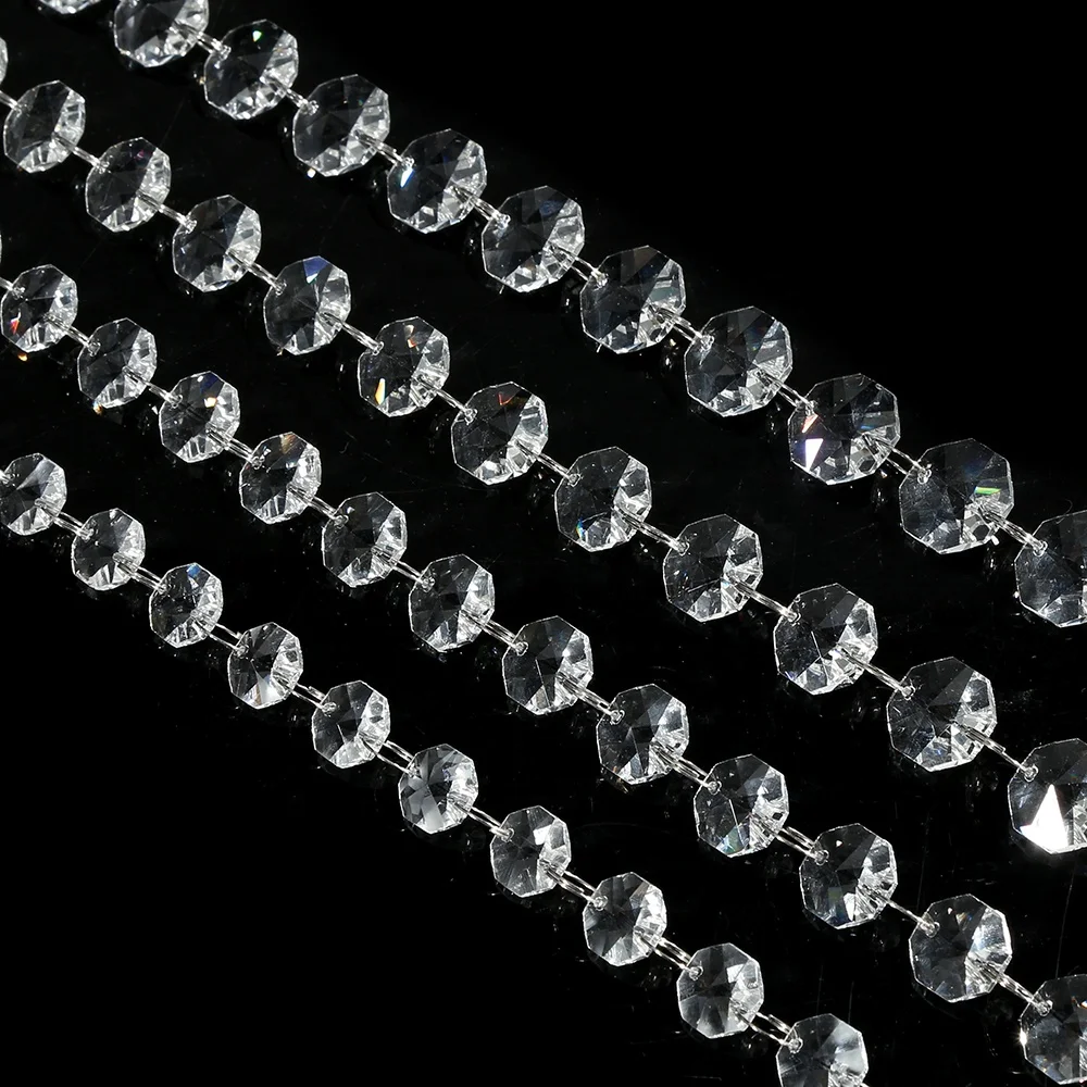 
Crystal Octagon Beads Hanging Crystal chain Curtain for Chandelier Lamp Wedding Party Tree Decor 