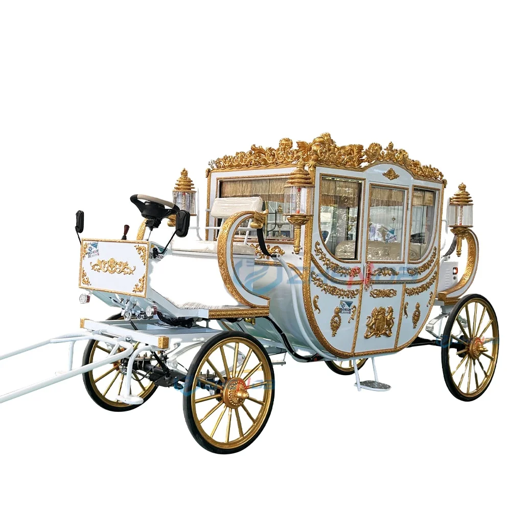 Royal Horse Drawn Style Carriage Trailer Electric From China Manufacturer Factory