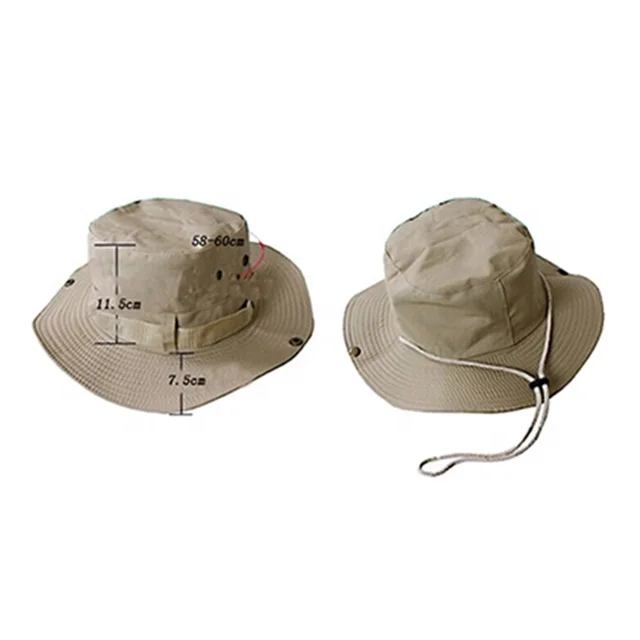 Classic wholesale cotton/polyester ripstop cowboy hats for hiking and fishing bucket hat wide bonnie hat with string