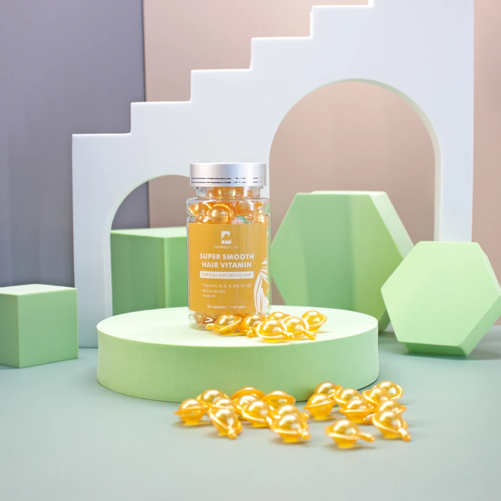 OEM  Keratin Castor Oil Avocado Oil Moisturizing Hair Oil  Repairing Vitamin E Hair Care Capsules