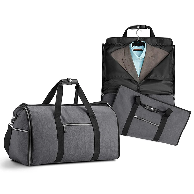 2 in 1 Custom Logo Waterproof Garment Duffle Bag Travel Portable Suit Bag Carrier