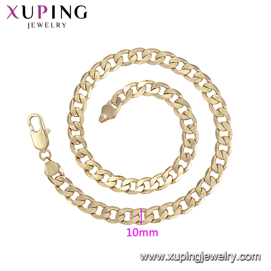 45991 Xuping Мода 14k позолоченные кубинские цепочки ожерелье для женщин/мужчин