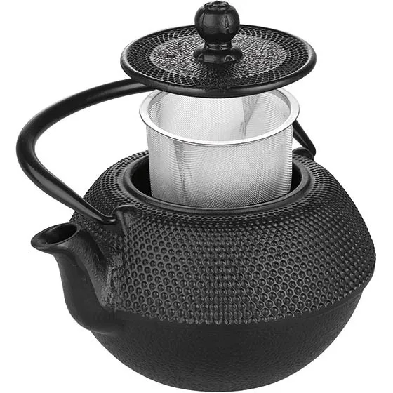 800ml Black Cast Iron Tea Pot Japanese Tetsubin Tea Kettle With SS Filter Fully Enameled Interior Anti-Rust Teaware Stocked