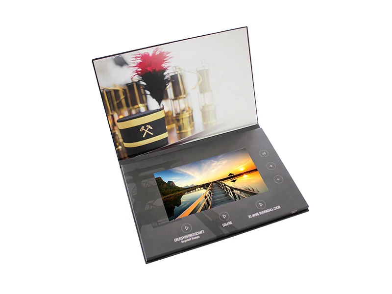 Factory Direct Supply Creative Gifts Customization Electronic Video Greeting Card Hardcover Video Brochure
