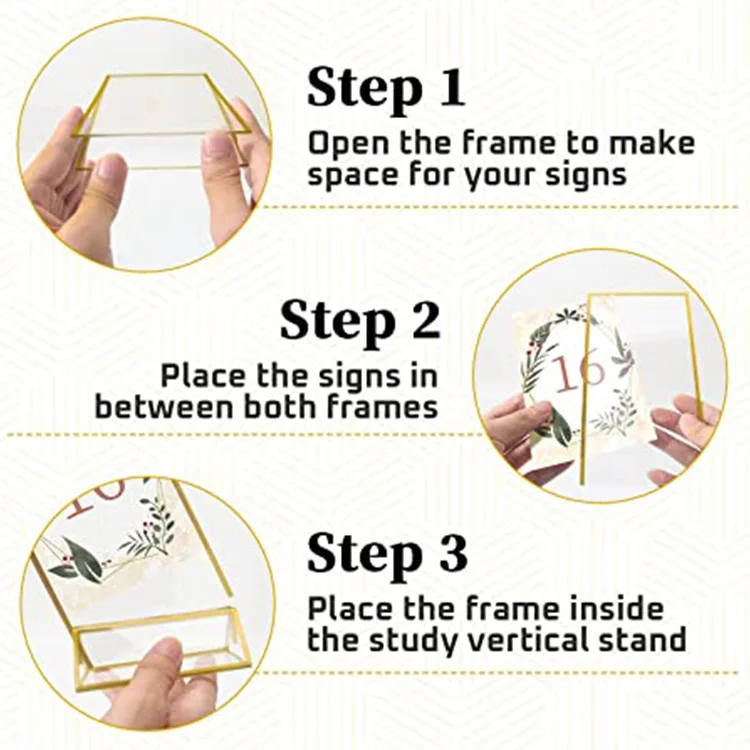 Clear table stand menu holder acrylic sign display table number wedding acrylic sign display holder