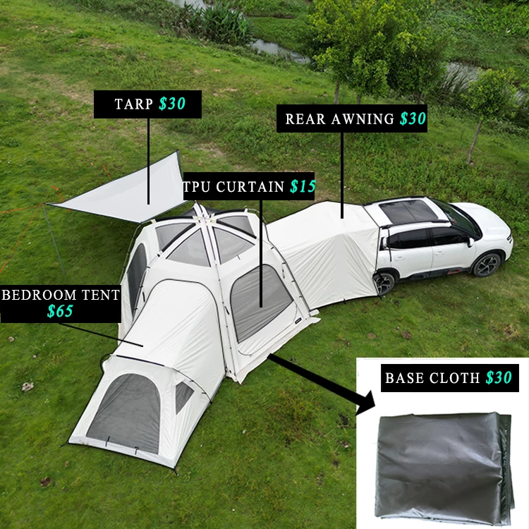 tailveil suv ten numerous options Connectable tent bundle rear awning dome tent for car tesla