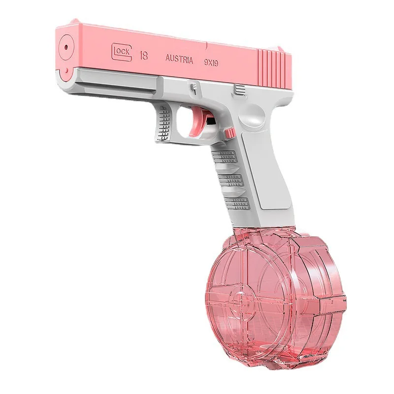 Electric Water Gun Toy for Adults Clip Version of Bullet Drum Electric Automatic Powerful Swimming Pool Absorb Water Gun Toy