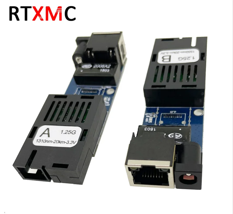 Супер Мини FTTH 1 пара 1GE гигабитные волоконно-оптический медиа конвертер 10/100/1000 Мбит/с однорежимный одинарный волоконно SC порт 20 км блок печатных плат