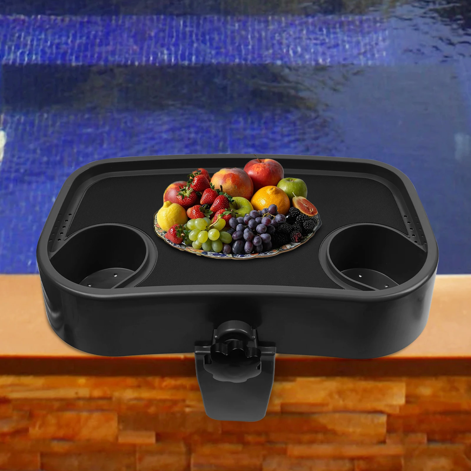 Hot tub table tray with coffee cups holder adjustable ABS cup holder with food tray