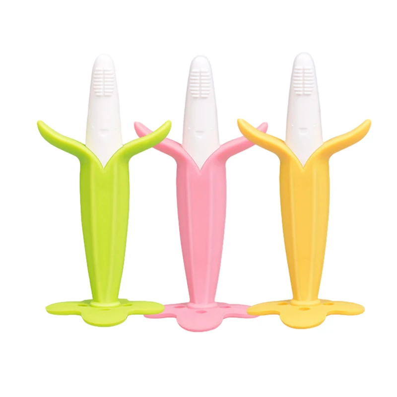 Wholesale Factory Direct High Quality BPA Free Chew Toys food grad silicone Baby Chew corn Mordedor toothbrush and teether toy