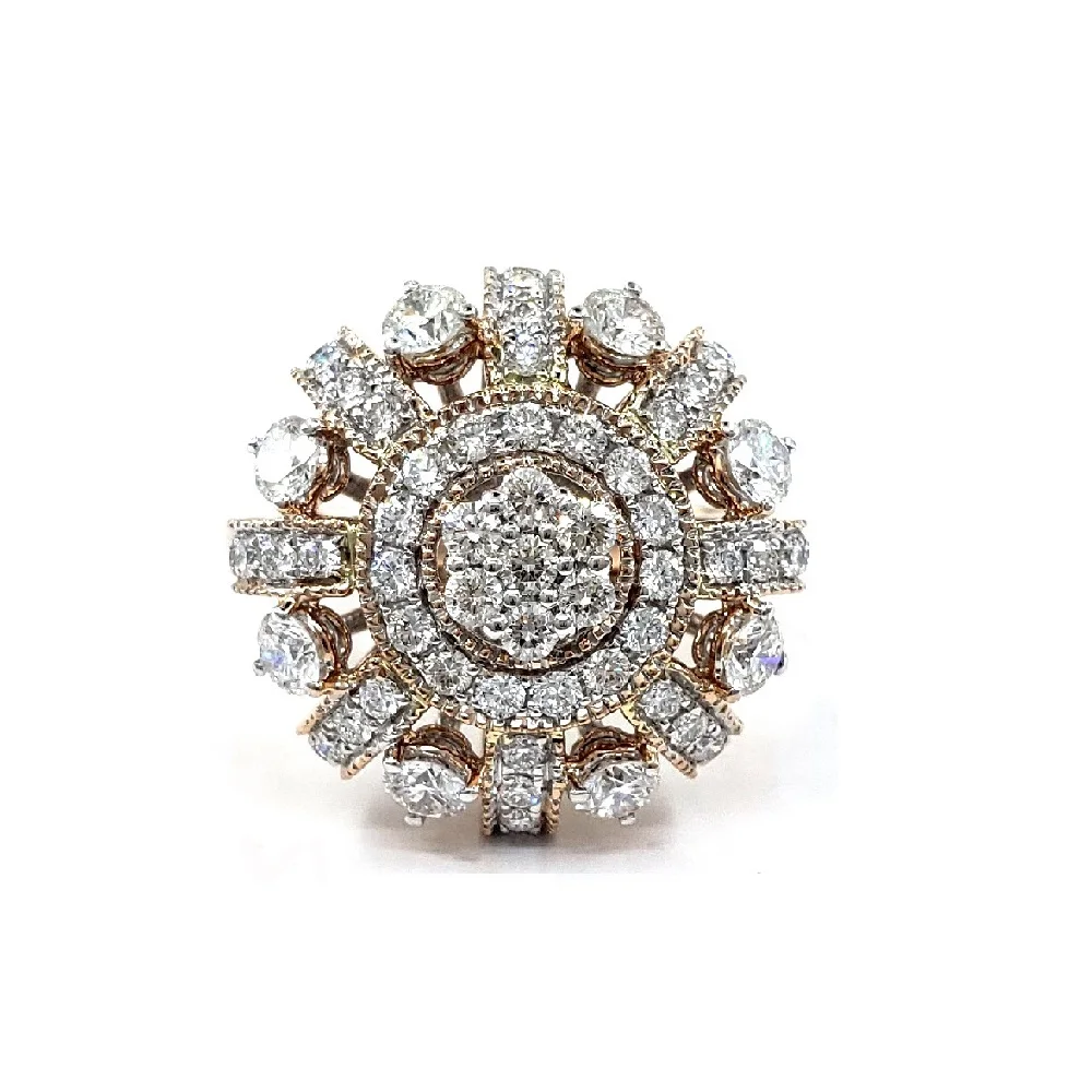 Jewellery Exporter Competitive Price Valuable Bohemian 18k Rose Gold Real Diamond Hyperbole Rings For Girlfriend Presents