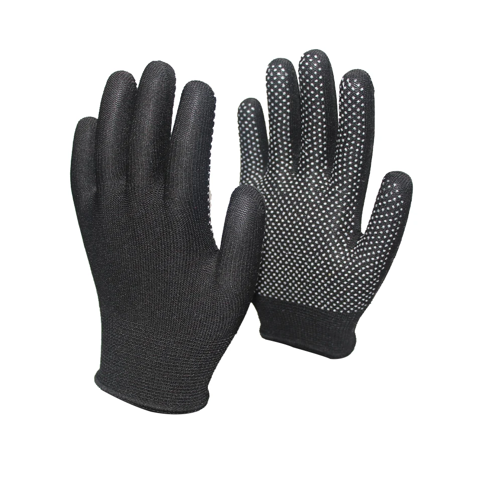 13 Gauge High Quality Comfortable Anti Slip Polyester PVC Dotted Durable Work Safety Gloves