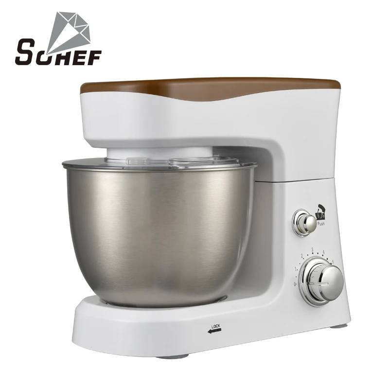 Household 6 speed electric bread kneading machine dough mixer stainless steel bowl food mixer