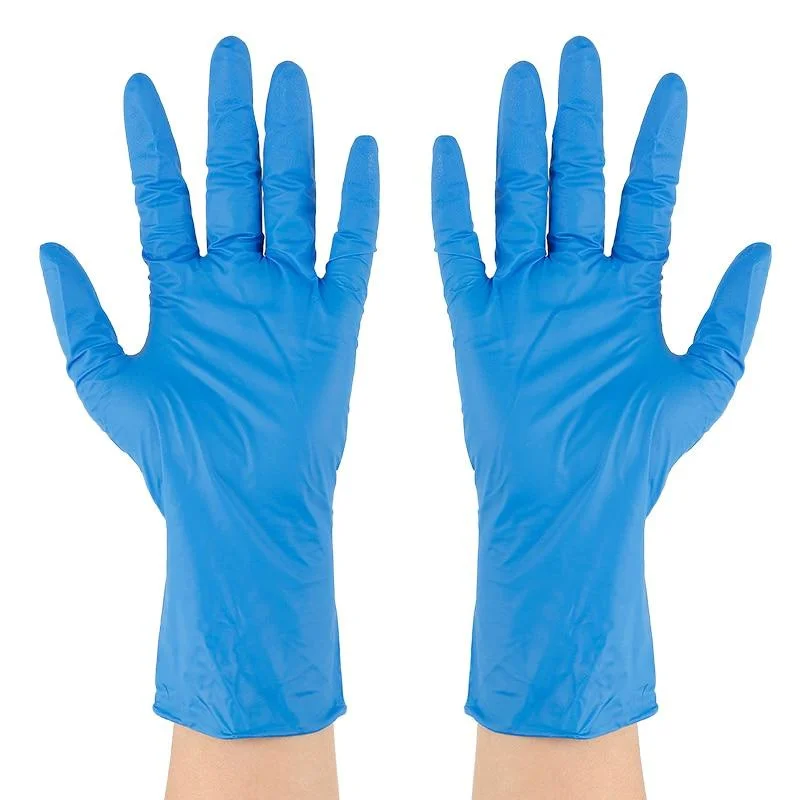 Disposable Blue Color Stock Nitrile-Gloves