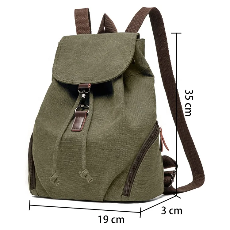 custom logo outdoor waterproof Army Green men travel rucksack student Drawstring canvas school bag Backpack for girl and boys