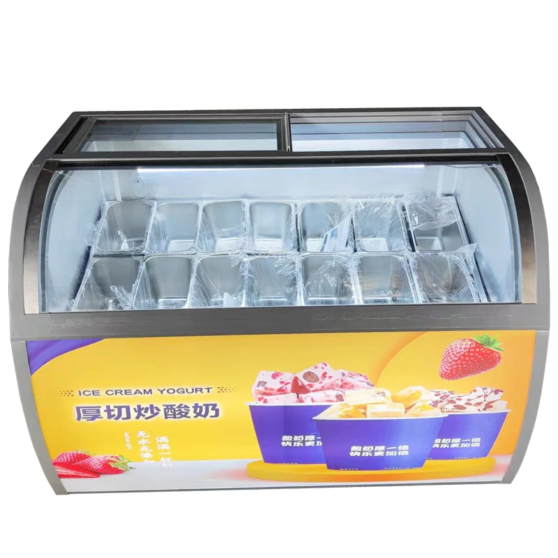 Hot sale popular commercial deep frozen ice cream sea food display cabinet
