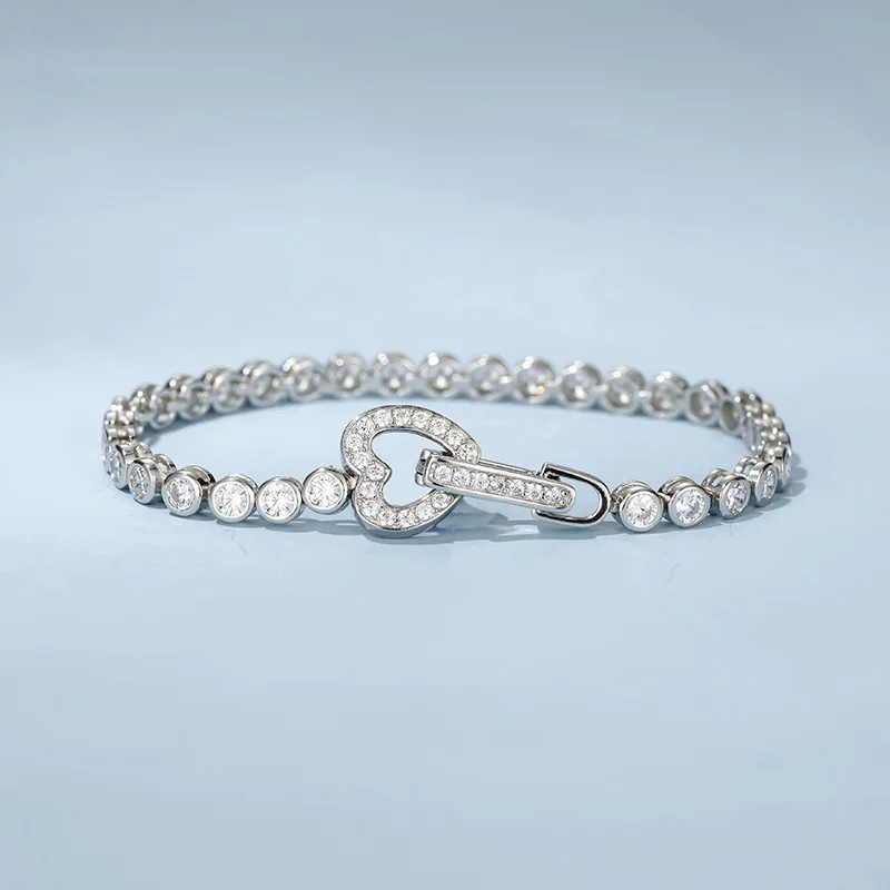 Fashion fine Jewelry real 925 Sterling Silver Bracelet With 3mm Cubic Zircon CZ 14K Gold Plated Tennis Bracelets gift