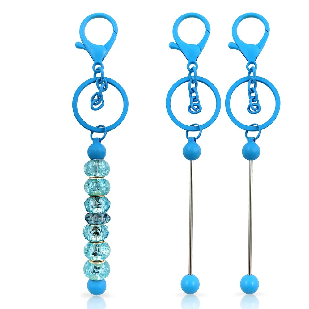 New Color Bar DIY Craft Beadable Blank Bar Keychain   Beaded Key Chain Beadable Keyrings