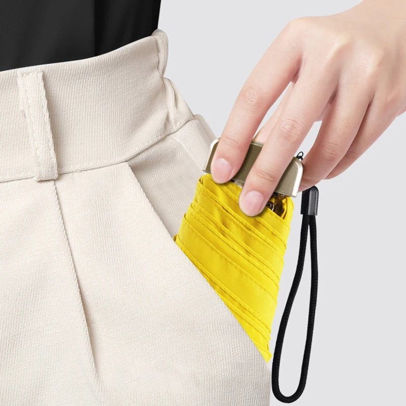 Wholesale mini umbrella manual capsule can custom uv protection lady small five folding umbrella sun and rain