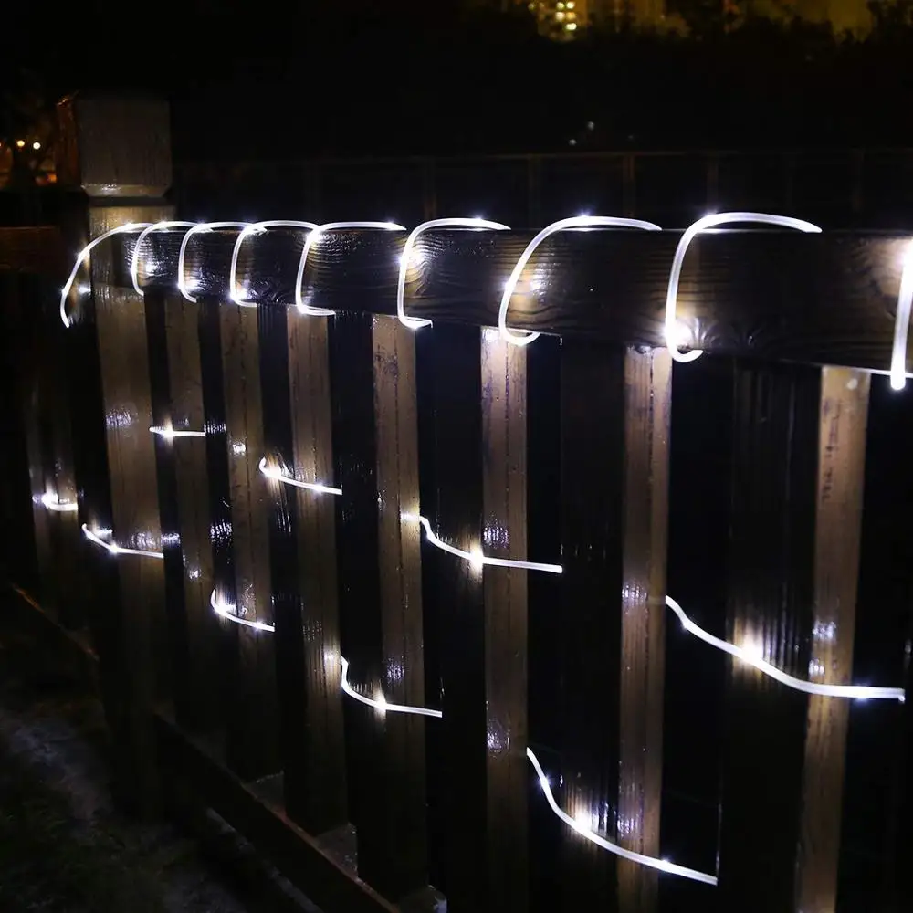 5M 50LED Solar Power Garden Light String Outdoor Rope Tube Led String Fairy Lights for Garden Fence Landscape
