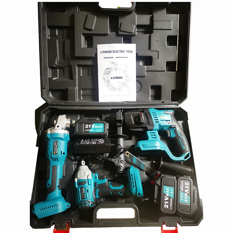 Аккумуляторный инструмент makita, 3 шт., инструмент с литиевым аккумулятором, безщеточная угловая шлифовальная машина, Электрический гайковерт